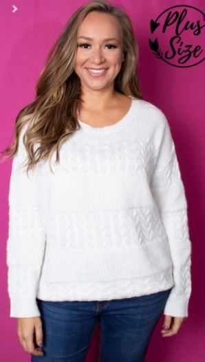Heavenly Knit Long Sleeve Sweater Plus Size - bounti4lme
